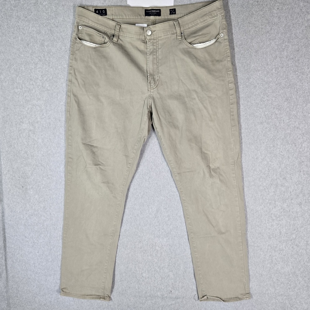 Lucky Brand Men Jeans 38X32 Khaki 410 Athletic Slim Denim Straight 29" Inseam